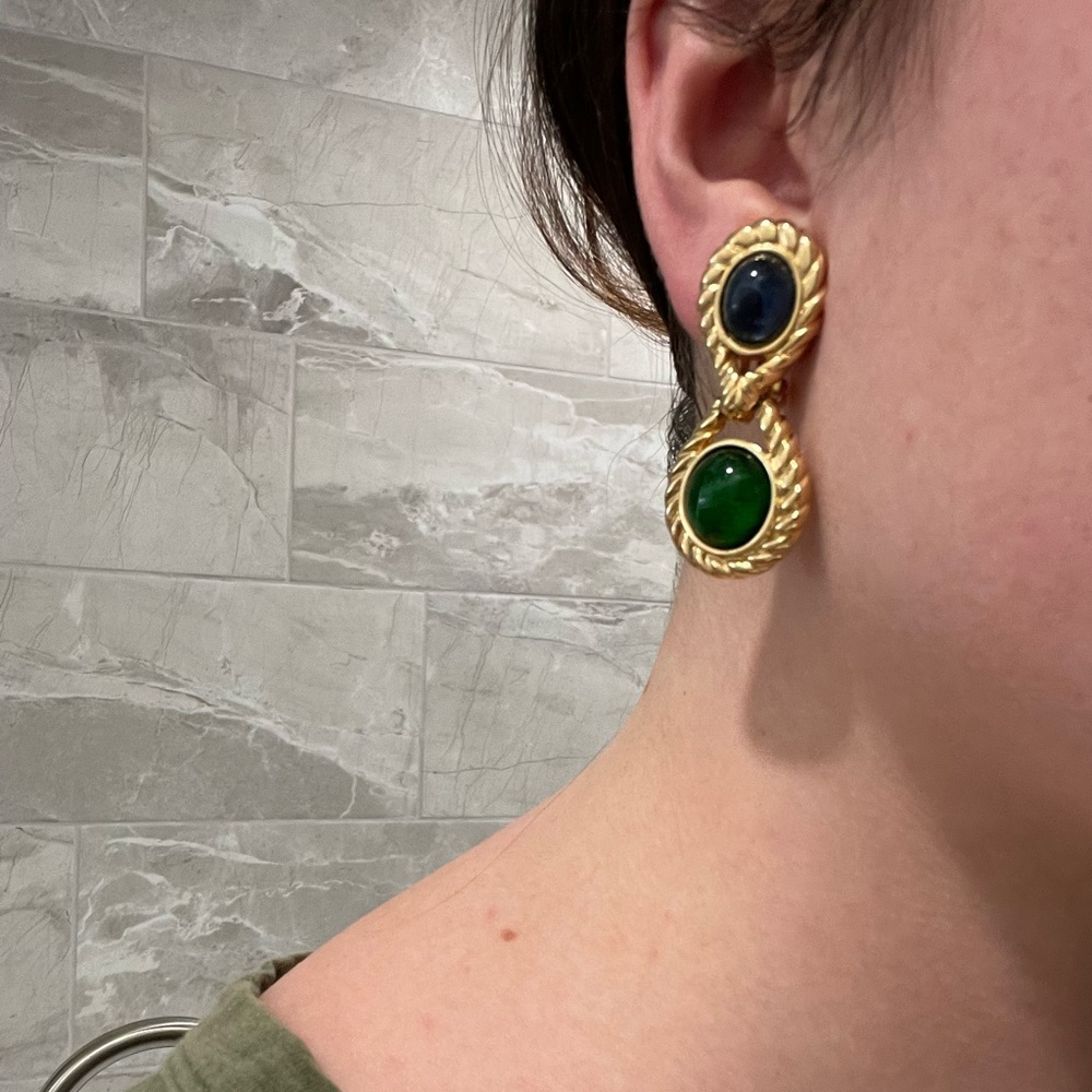 Blue and Green Earrings